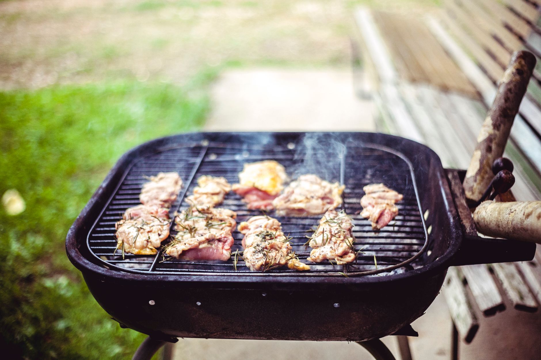 Patio grill station with gas line hookup